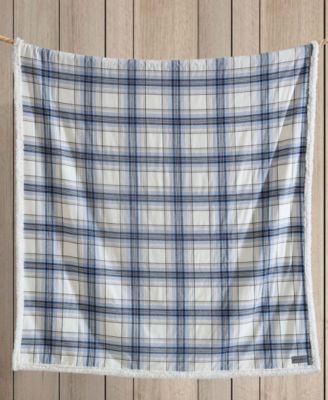CLOSEOUT! Plaid Cotton Yarn Dye Flannel Reversible Throw, 60" x 50"