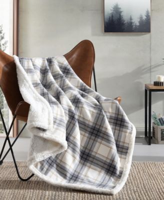 CLOSEOUT! Plaid Cotton Yarn Dye Flannel Reversible Throw, 60" x 50"