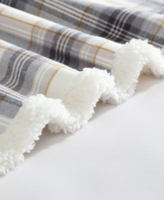 CLOSEOUT! Plaid Cotton Yarn Dye Flannel Reversible Throw, 60" x 50"