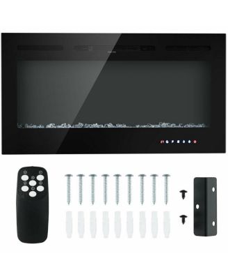 40-Inch Electric Fireplace Recessed with Thermostat