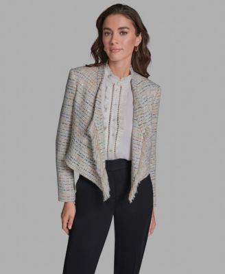 Women's Ruffle Collar Cropped Jacket