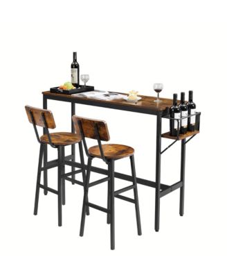 CASAINC Bar Table Set with Wine Rack