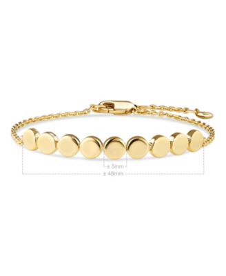 Round Link Chain Bracelet in Gold Plated Sterling Silver, Adj 6.5/7.0/7.5 inch