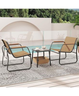 3 Pieces Patio Furniture Set Outdoor Bistro Conversation Set