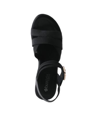 Women’s NEESA-STRETCH Elastic Strap Sandals with Low Platform Heel