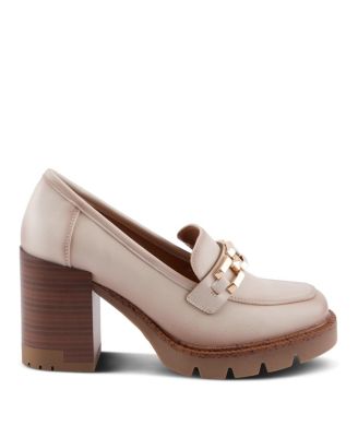 Women s DAJAH Slip-On Loafers with Inset Heel, Geometric Hardware & Lug Sole