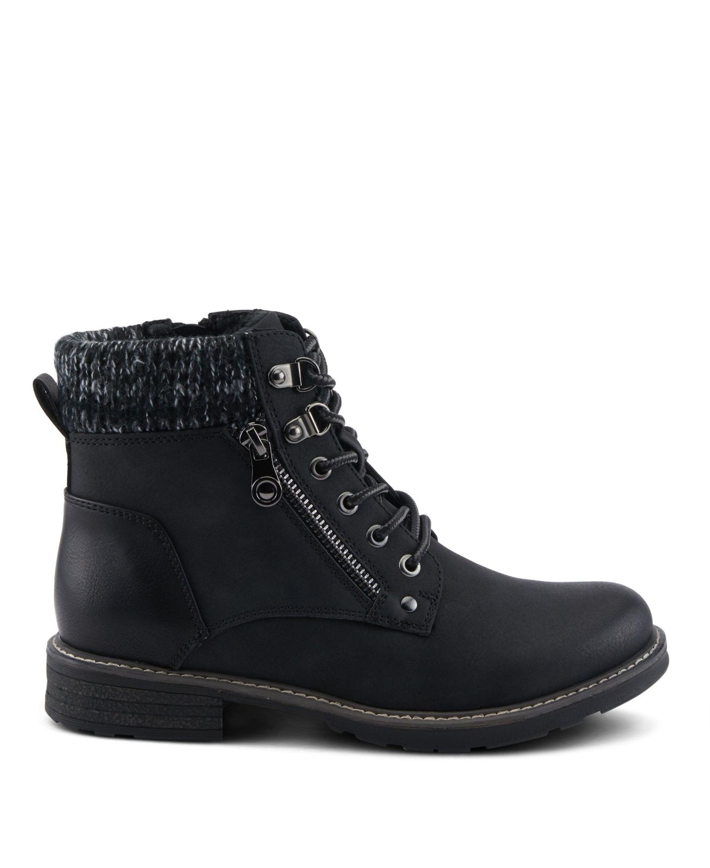 Женские ботинки Patrizia Women s Jadelyn Hiker-Inspired Lace-Up Boots with Sweater Collar and Zipper, цвет: Чёрный — фото 2