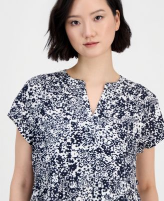 Women's Shadow Floral Tiered Midi Dress