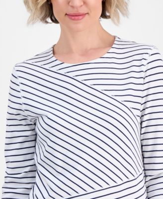 Women's Mixed-Stripe Long-Sleeve T-Shirt