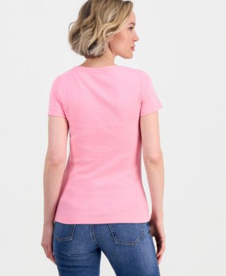 Jeans Women's Cotton Short-Sleeve Scoop-Neck Tee
