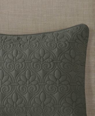 Quebec Open Corner Pleated Quilted Bedspread, Queen