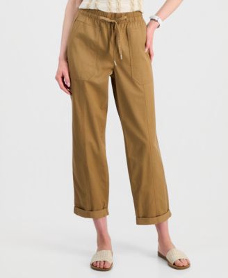 Jeans Women's Solid Cuffed Pull-On Pants