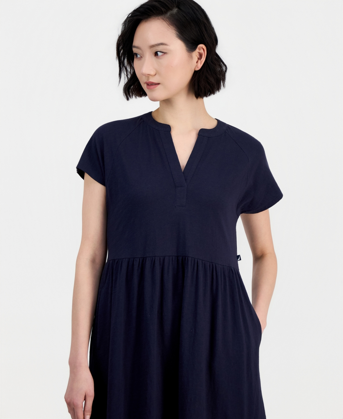 Nautica Jeans Women's Cotton Tiered Midi Dress