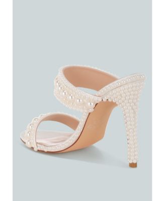 Womens Ambrin Pearl Embellished Slip On Stiletto Heels