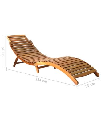 Sun Lounger Natural Brown Solid Acacia wood with a natural oil finish