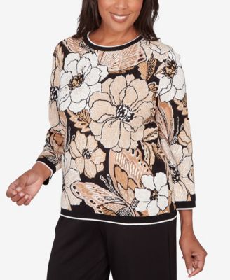 Women's Seville Jacquard Floral Butterfly Sweater
