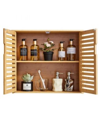 Bathroom Wall Cabinet with Doors and Adjustable Shelves