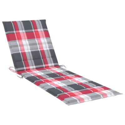 Patio Sunlounger Red Solid Acacia wood Large Adjustable Footrests