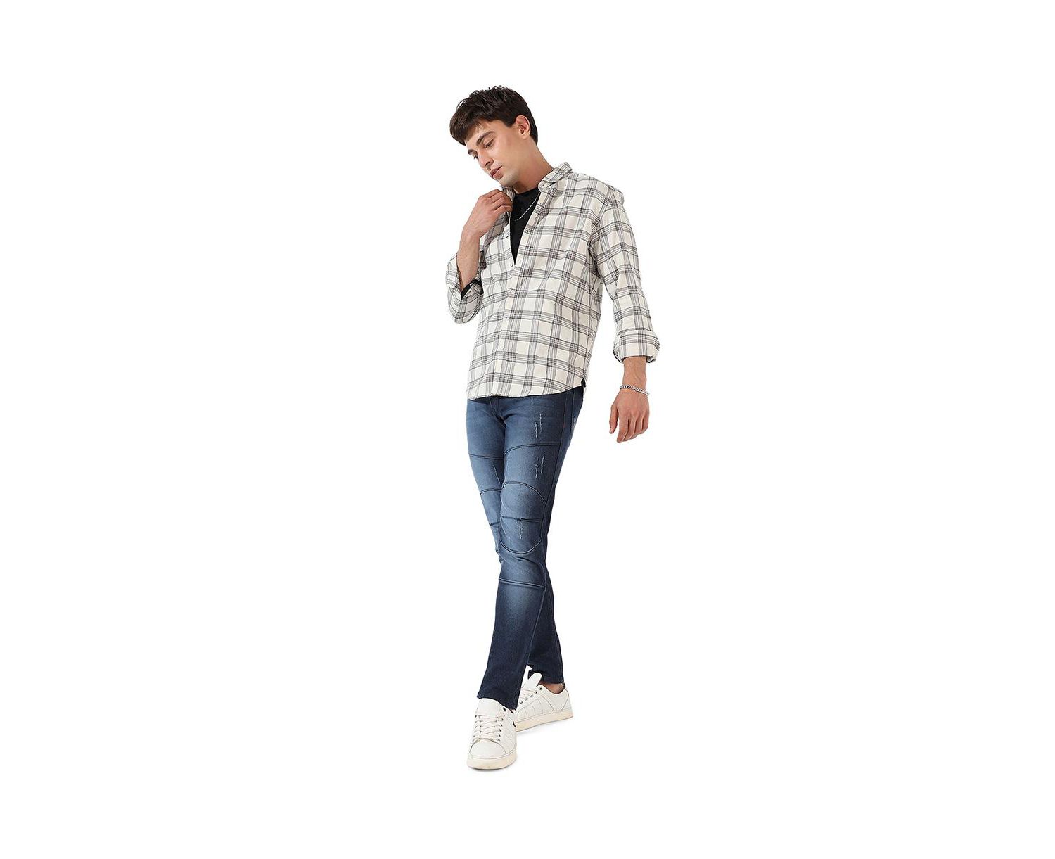 Men's Multicolour Checkered Regular Fit Casual Shirt