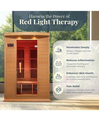 Toulouse 2 Person Infrared Sauna w/Speakers, Canadian Hemlock