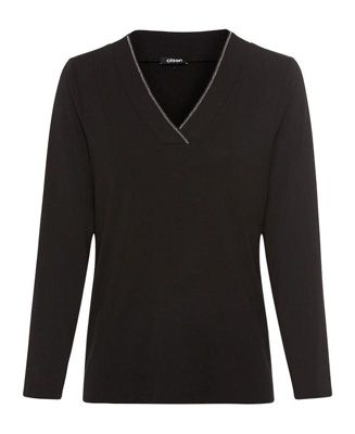 Women's V-Neck Sparkle-Trim T-Shirt