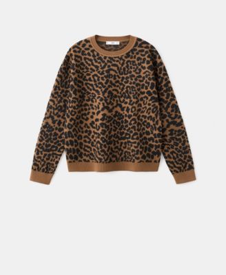 Women's Leopard-Print Knitted Sweater