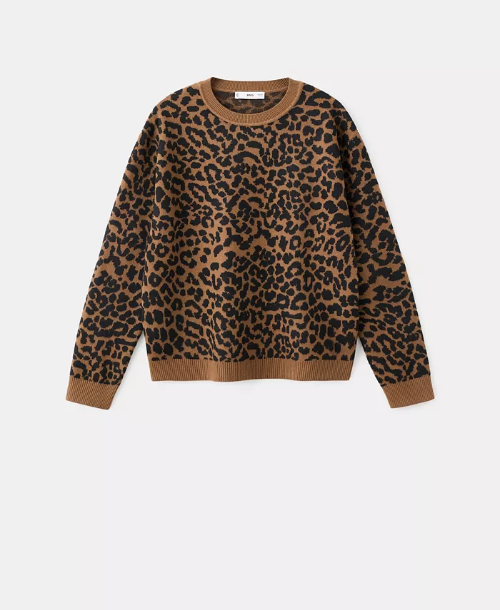 Women's Leopard-Print Knitted Sweater - thumbnail 9
