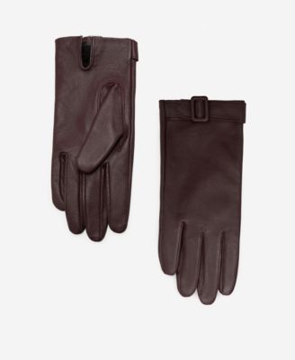 MANGO - Women's Buckle Leather Gloves