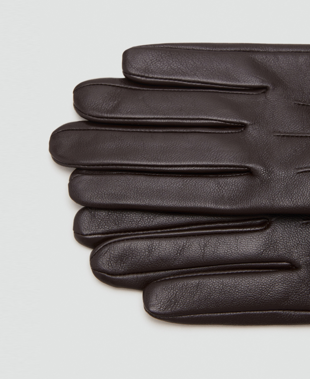 Mango Women's Combined Leather Gloves In Brown