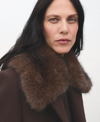 Women's Fur Collar Wool Coat