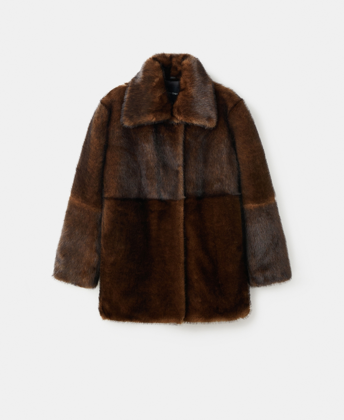 Mango Women's Shirt Collar Fur-effect Coat In Brown