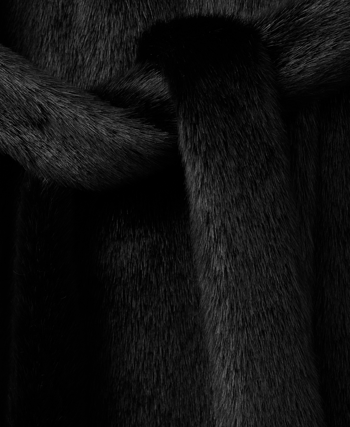 Mango Women's Fur-effect Belt Coat In Black