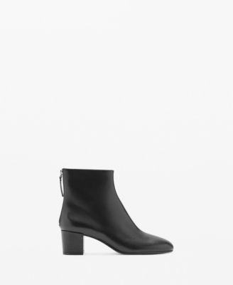 Women's Block Heel Leather Ankle Boots