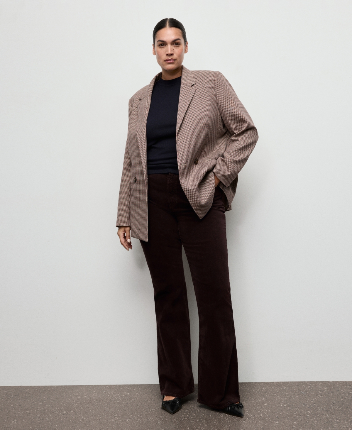 Mango Women's Velvet Flared Jeans In Brown