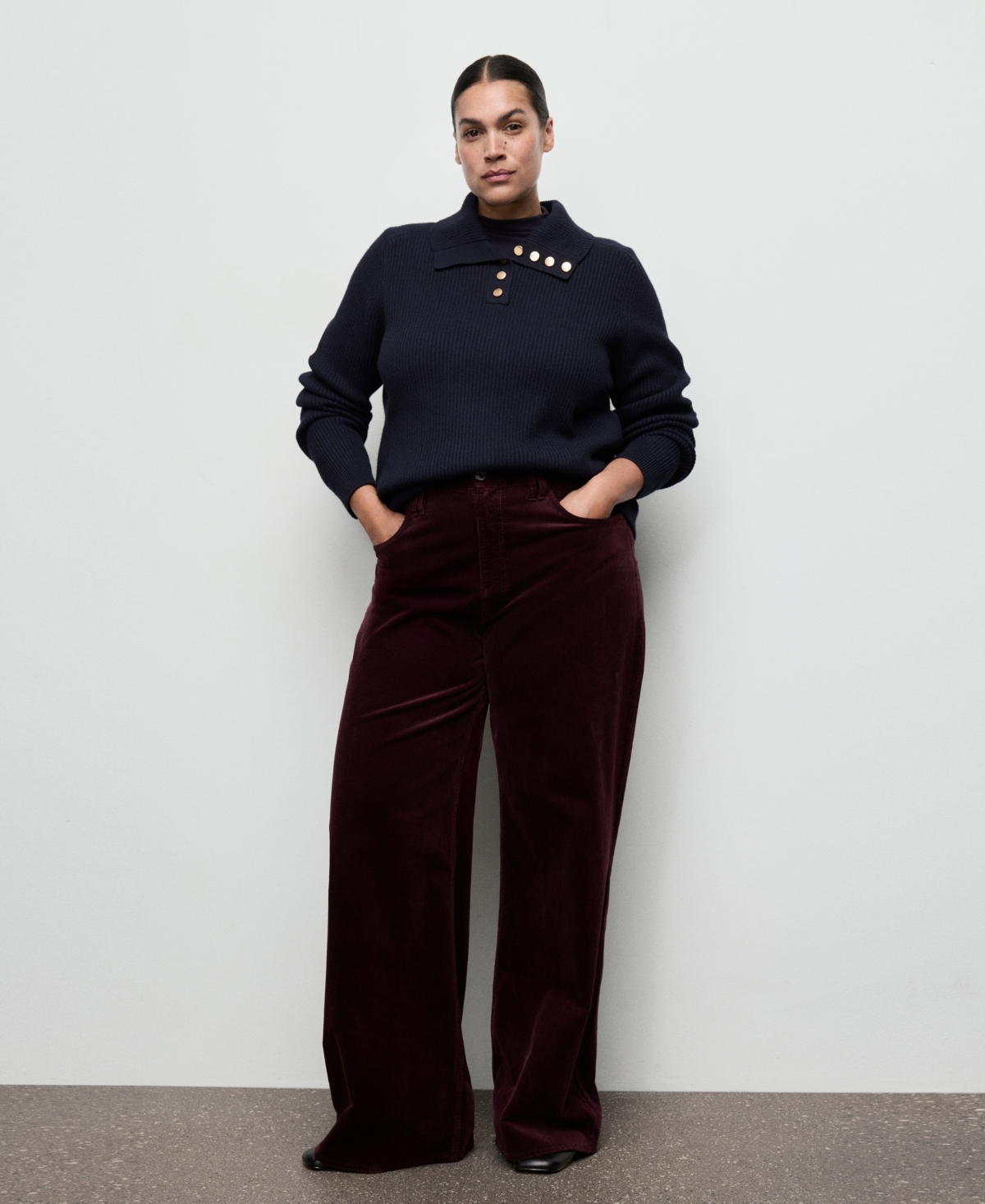 Mango Women's Wide-Leg Corduroy Jeans