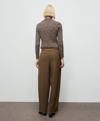 Women's Speckled Perkins-Neck Sweater