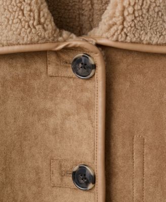 Women's Faux-Shearling Leather-Effect Coat