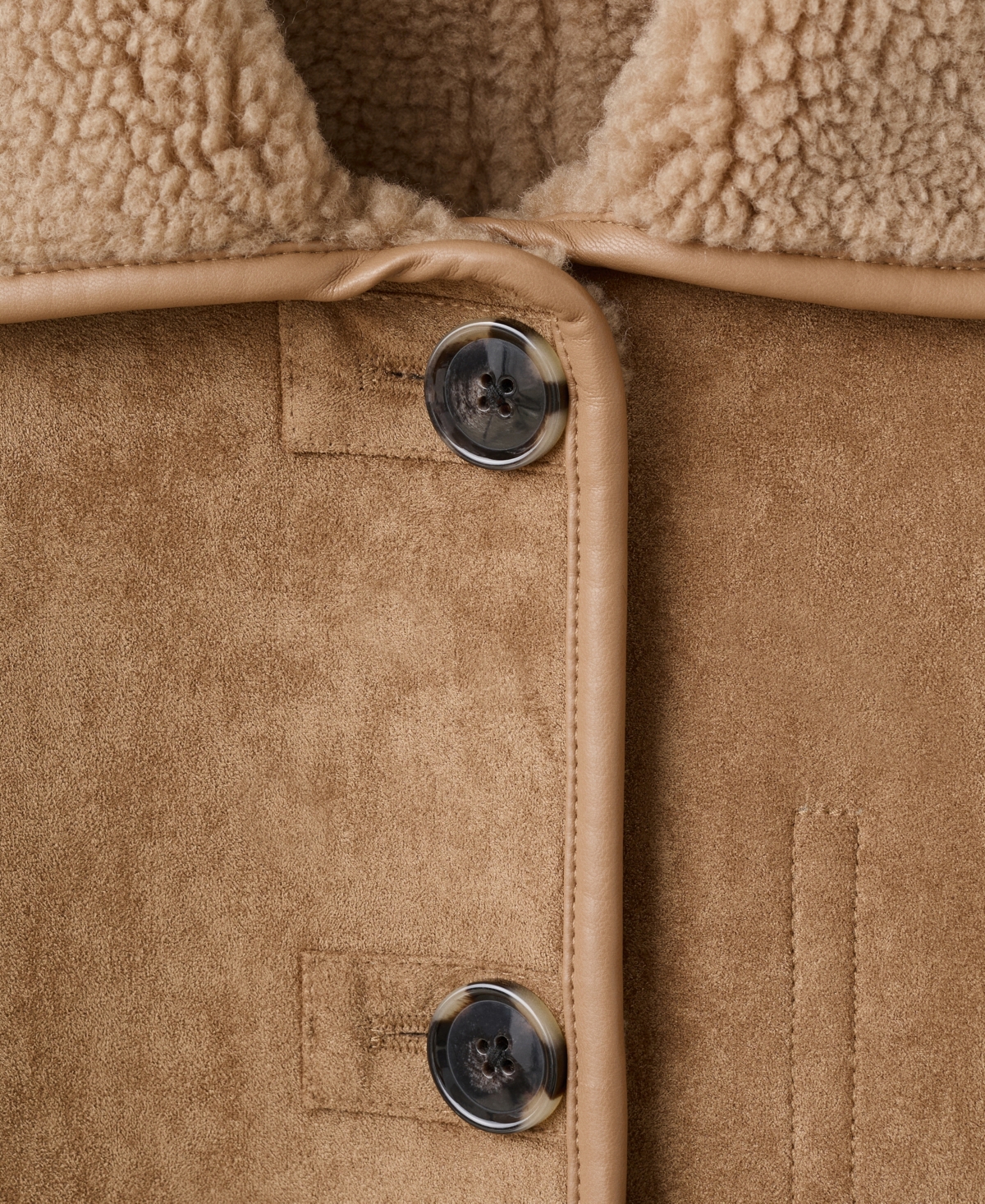 Mango Women's Faux-Shearling Leather-Effect Coat