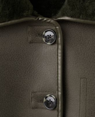 Women's Faux-Shearling Leather-Effect Coat