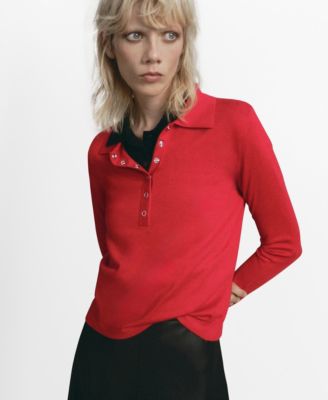 MANGO - Women's Long-Sleeved Polo-Neck Sweater