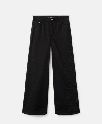 Women's Rhinestones Wide-Leg Jeans