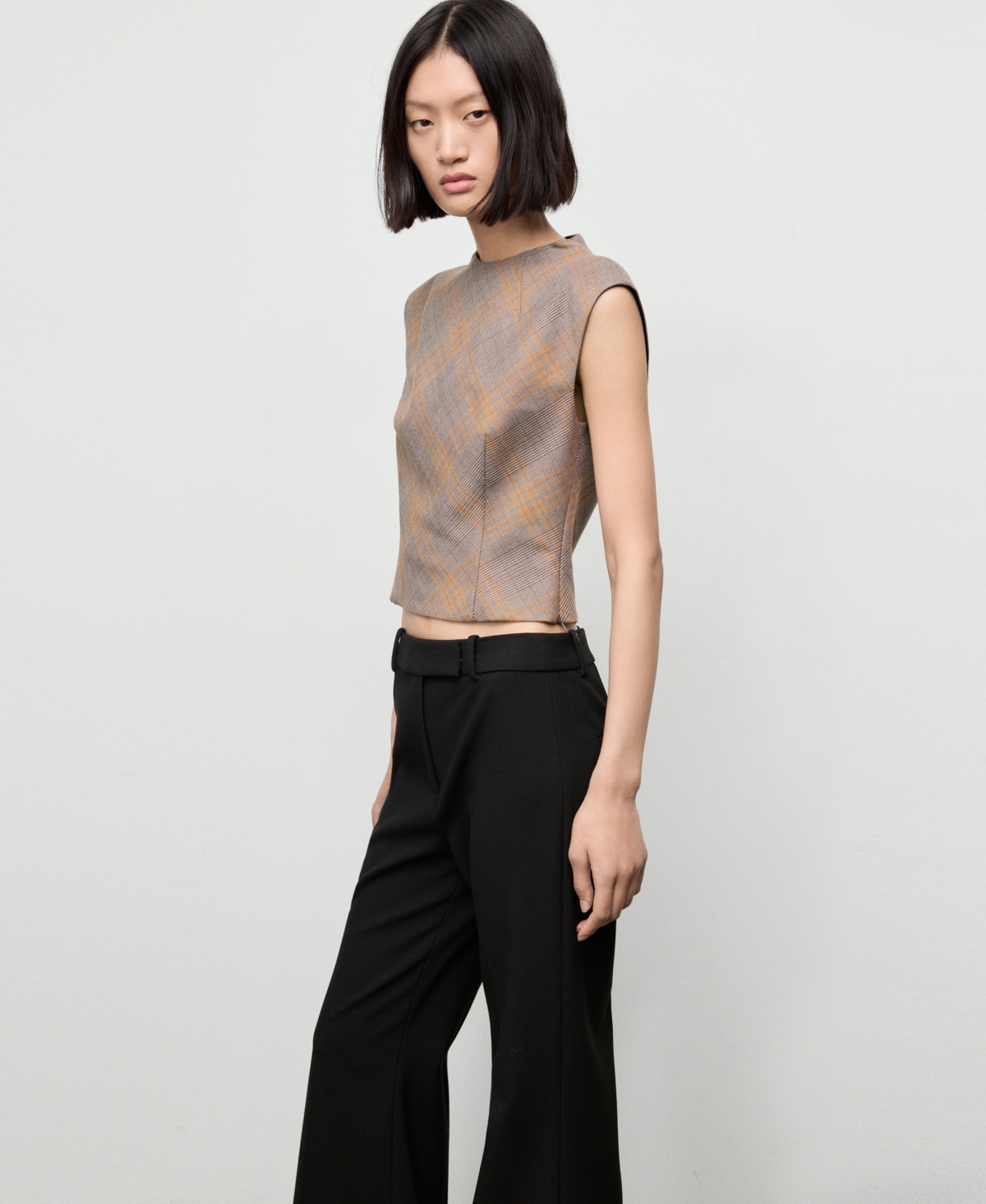 Mango Women's Fitted Check Top