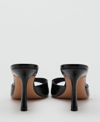 Women's Croc-Effect Heeled Sandals