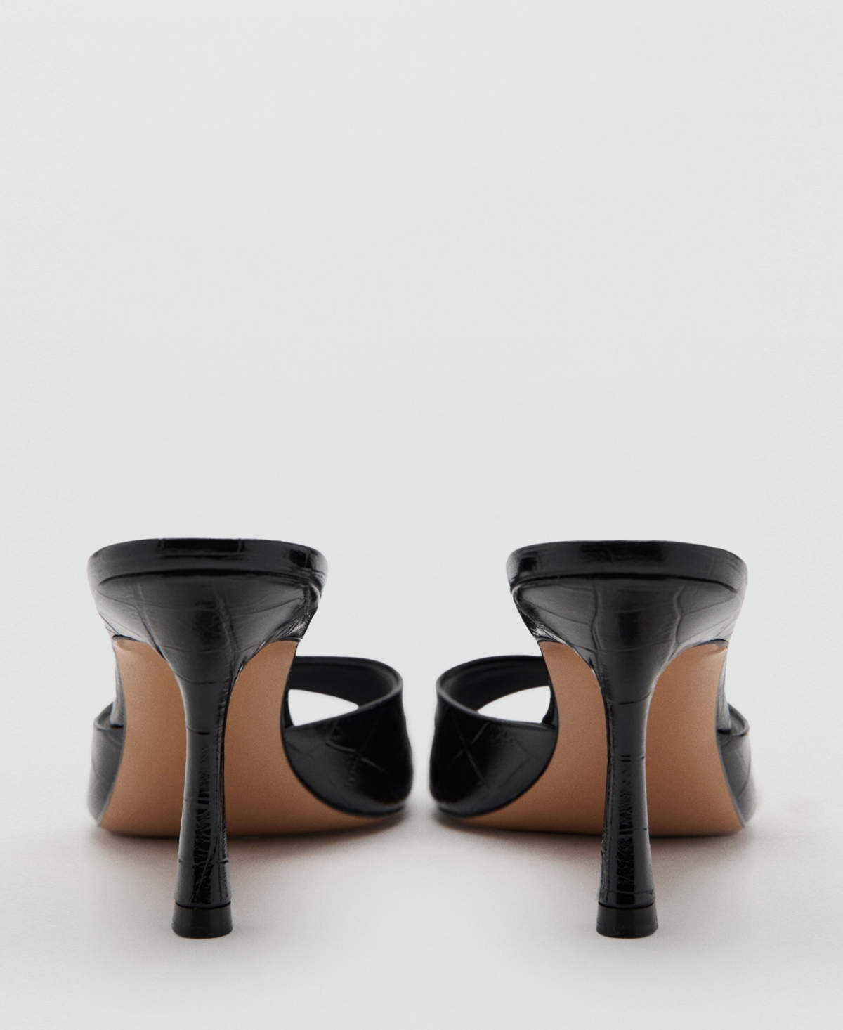 Mango Women's Croc-Effect Heeled Sandals