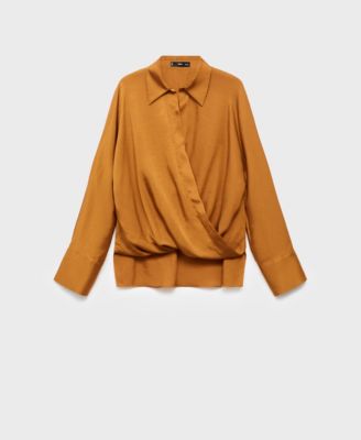 Women's Cross-Over Satin Blouse