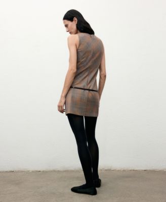 Women's Check Belt Dress