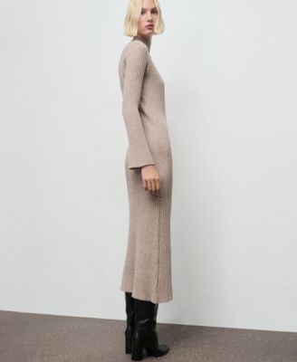 Women's Perkins-Neck Ribbed Dress