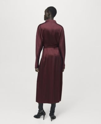 Women's Belt Satin Dress