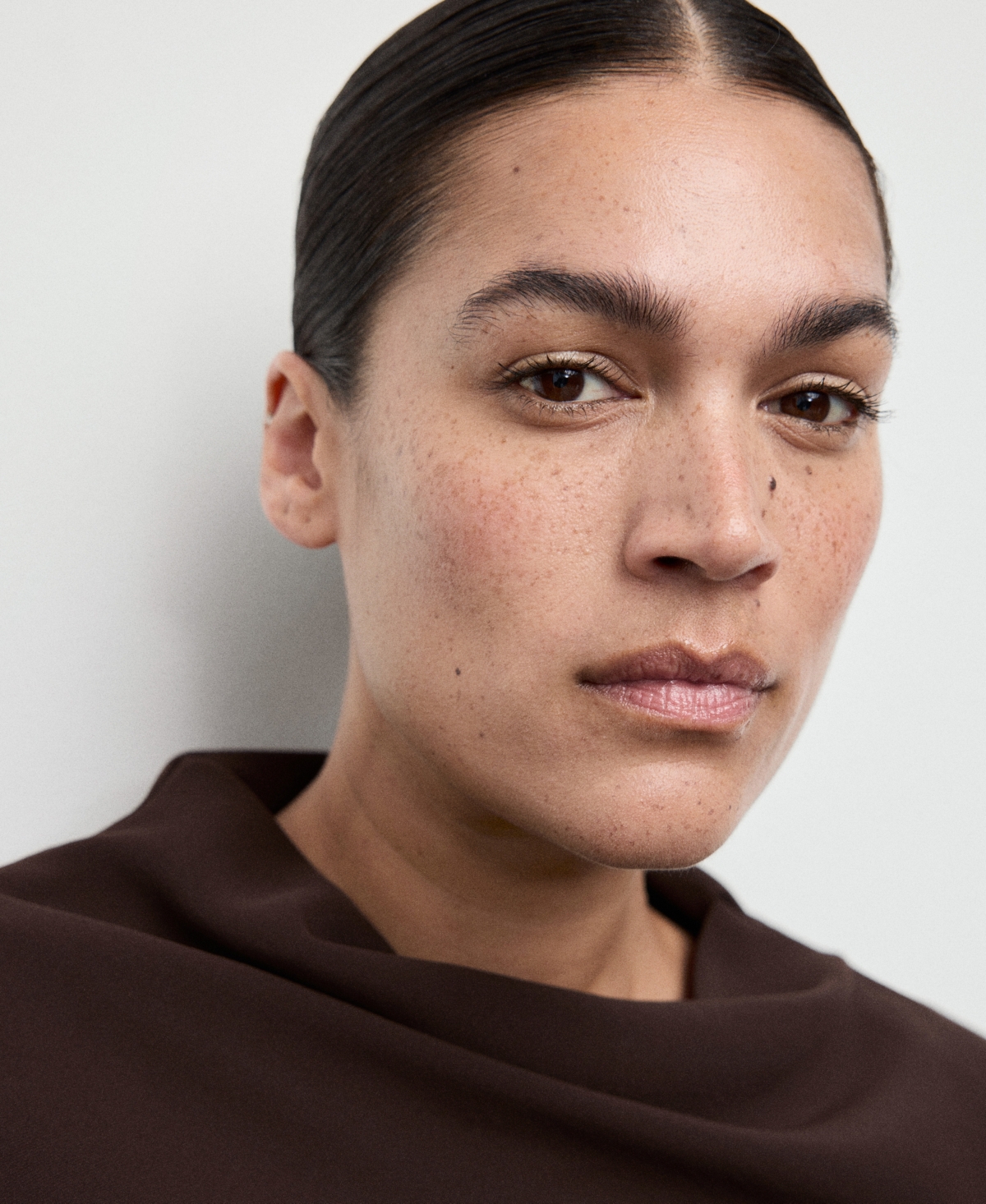 Mango Women's Draped Neckline Ruched Dress