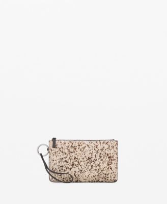 MANGO - Women's Leather And Fur Clutch